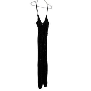 NWT Fashion Nova Can’t Hide The Shine Sequin Jumpsuit Black Women’s M Party